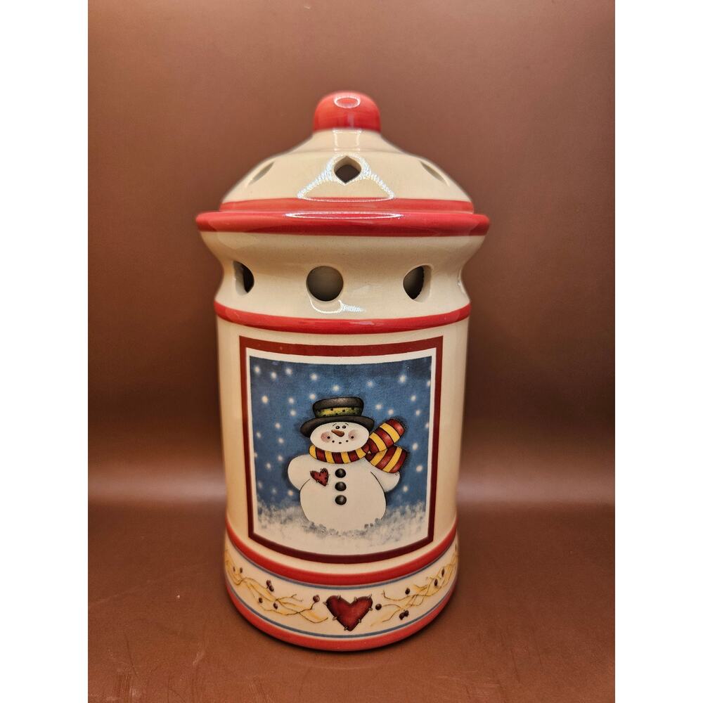 VTG Christmas Snowman 7x4 Dianna Marcum fragrance warmer Pristine condition b13